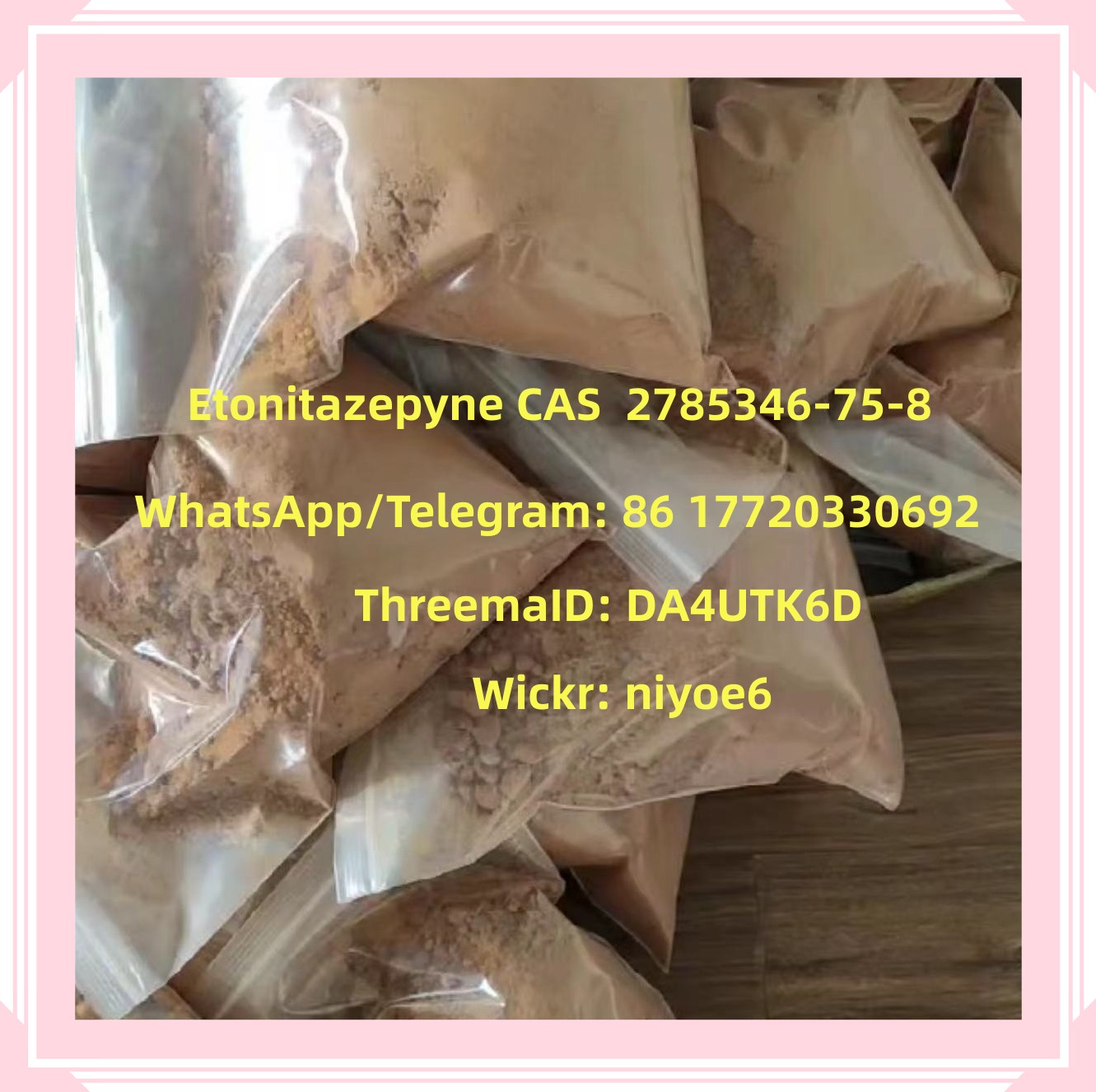 Buy New Opioids Etonitazepyne Powder CAS 2785346-75-8 Wickr: Niyoe6