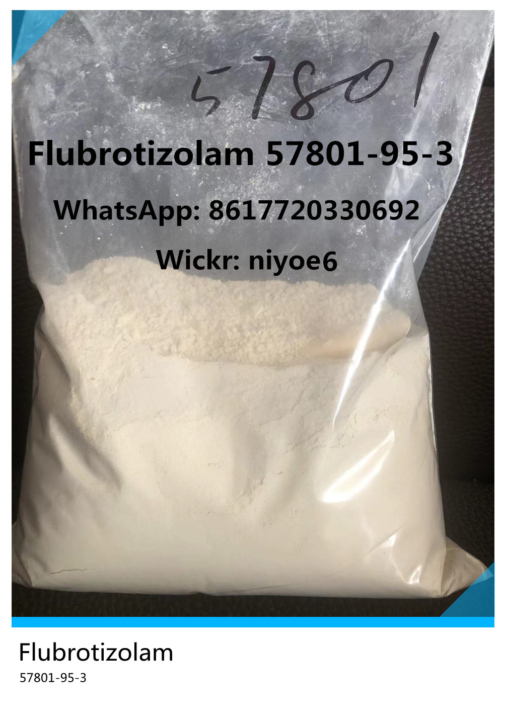 Benzodiazepine Powder 99.5% Flubrotizolam Manufacturer CAS 57801-95-3 for Calm Wickr: niyoe6