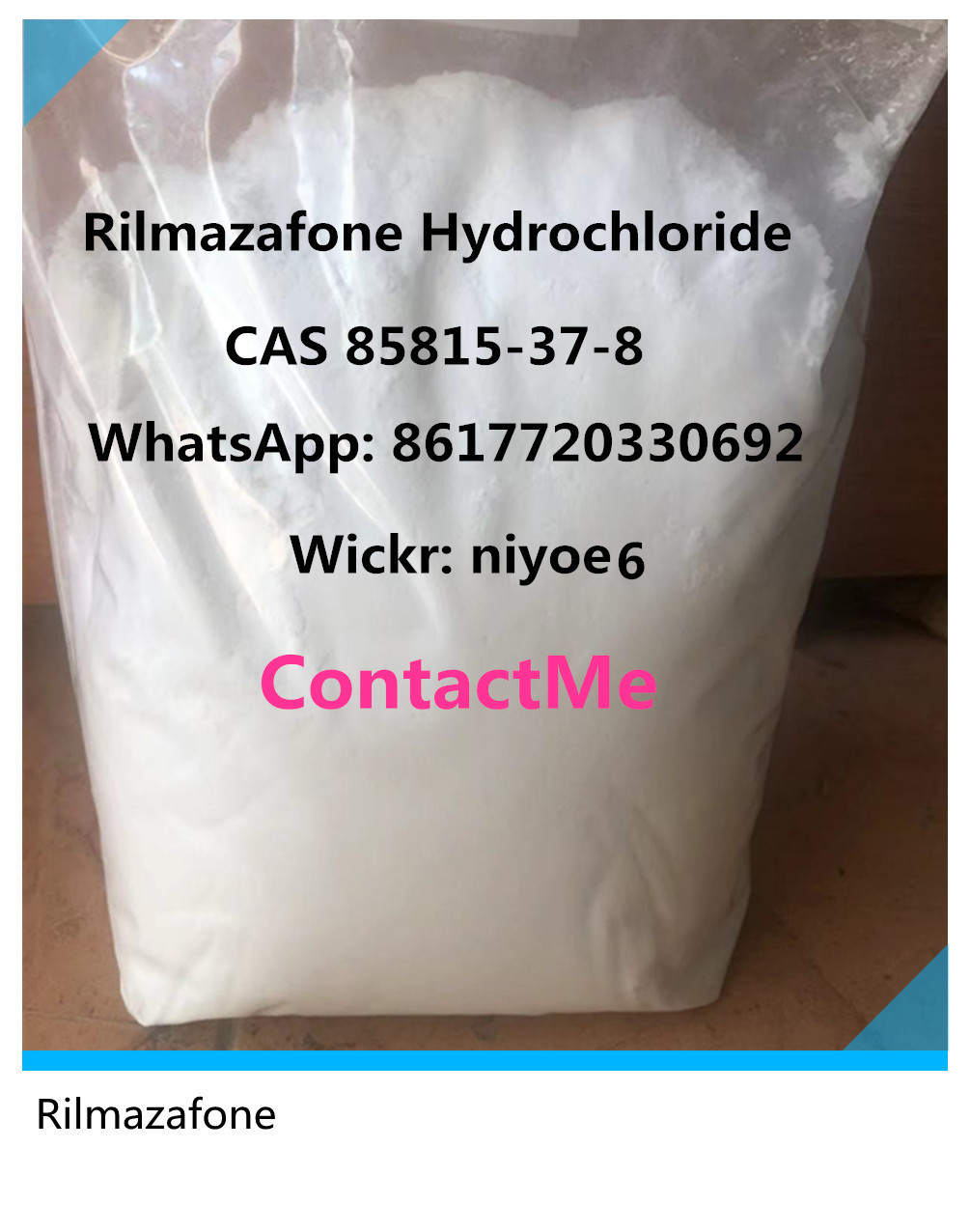 Benzodiazepine Rilmazafone Hydrochloride White Powder CAS 85815-37-8 Wickr: niyoe6